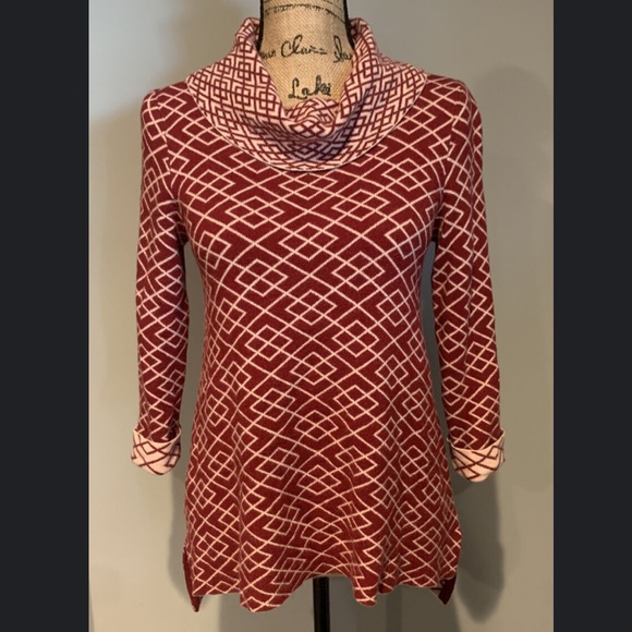 ANTHROPOLOGIE MOTH Cowl Neck Burgundy Alpaca Blend Sweater Size XS - Picture 5 of 11